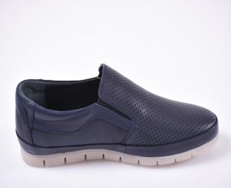 Мъжки ежедневки обувки естествена кожа сини 3