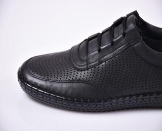 Мъжки ежедневки обувки естествена кожа черен.