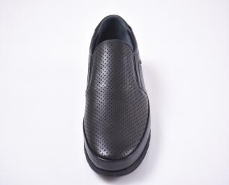 Мъжки ежедневки обувки естествена кожа черни