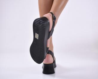 Дамски равни сандали естествена кожа черени.