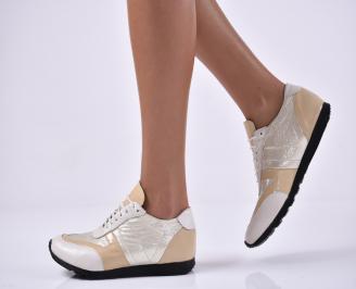 Дамски обувки бежови естествена кожа