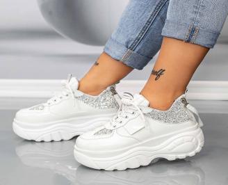 Дамски обувки на платформа бели