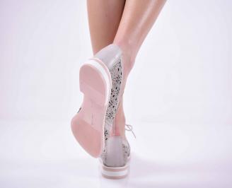 Дамски ежедневни обувки сиви естествена кожа EOBUVKIBG 3