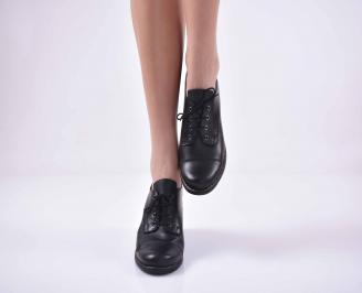 Дамски ежедневни обувки естествена кожа стабилен ток черени EOBUVKIBG