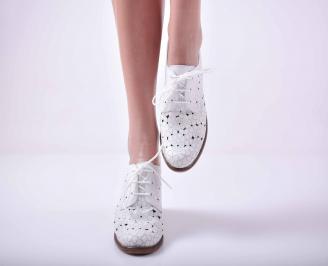 Дамски  обувки естествена кожа  бели EOBUVKIBG