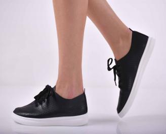 Дамски спортни обувки кожа черни EOBUVKIBG