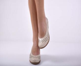 Дамски ежедневни обувки произведени България естествена кожа бежови EOBUVKIBG
