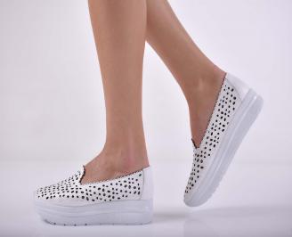 Дамски  обувки  естествена кожа бели EOBUVKIBG