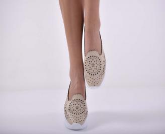 Дамски обувки   естествена кожа бежови EOBUVKIBG