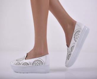 Дамски обувки  произведени България естествена кожа бели EOBUVKIBG