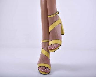 Дамски елегантни сандали жълти EOBUVKIBG