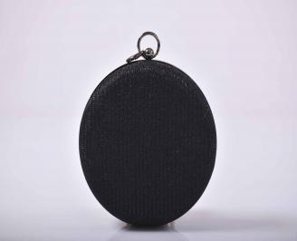 Елегантна абитуриентска чанта  ситен брокат черна EOBUVKIBG
