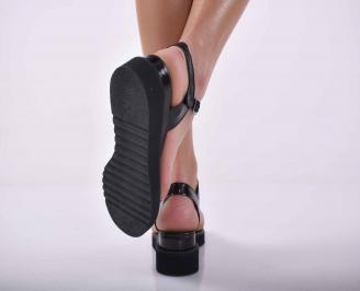 Дамски сандали естествена кожа черни EOBUVKIBG 3