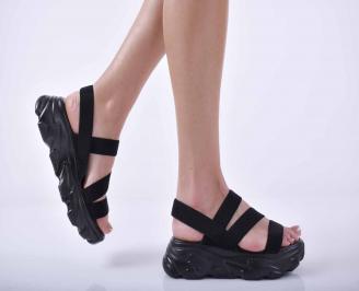 Дамски сандали на платформа черни EOBUVKIBG