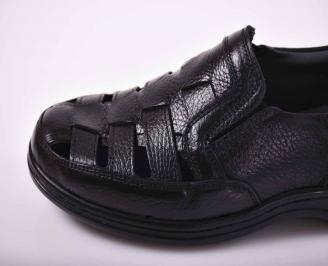 Мъжки сандали естествена кожа черни
