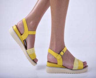 Дамски равни сандали жълти EOBUVKIBG