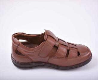 Мъжки сандали-Гигант естествена кожа кафяви