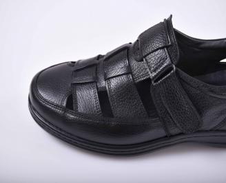 Мъжки сандали-Гигант естествена кожа черни