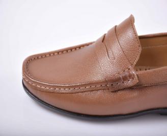 Мъжки спортно елегантни обувки  естествена кожа кафяви
