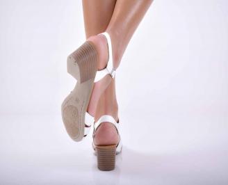 Дамски сандали елеганти  естествена кожа бели EOBUVKIBG