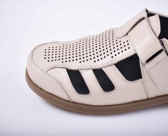 Мъжки сандали-Гигант естествена кожа бежови