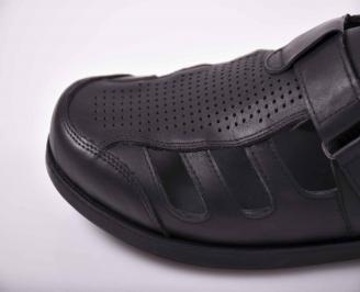 Мъжки сандали-Гигант естествена кожа черни
