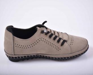 Мъжки спортно елегантни обувки естествен набук бежови EOBUVKIBG 3