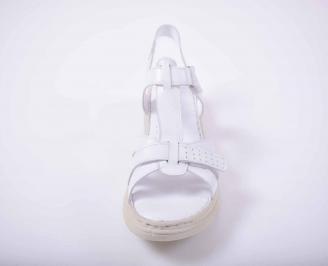 Дамски сандали гигант естествена кожа бели EOBUVKIBG
