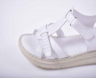 Дамски сандали гигант естествена кожа бели EOBUVKIBG