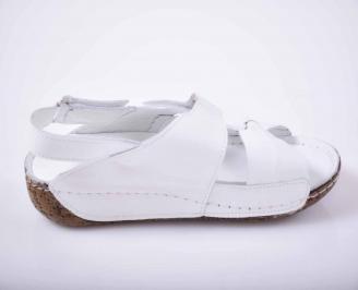 Дамски сандали гигант естествена кожа бели EOBUVKIBG 3
