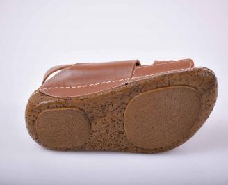 Дамски сандали гигант естествена кожа кафяви EOBUVKIBG