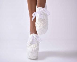 Дамски  обувки на платформа  бели EOBUVKIBG