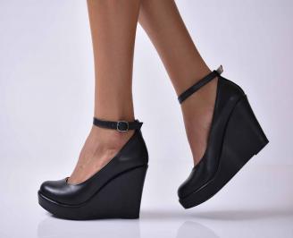 Дамски елегантни обувки на платформа черни  EOBUVKIBG