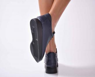 Дамски ежедневни обувки естествена кожа сини EOBUVKIBG 3