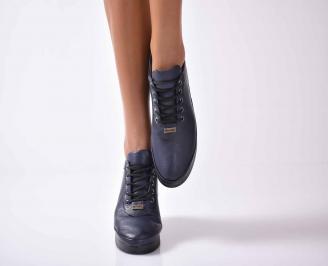 Дамски ежедневни обувки естествена кожа сини EOBUVKIBG