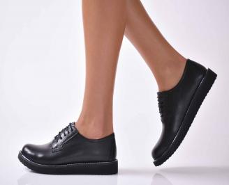 Дамски ежедневни обувки естествена кожа черни EOBUVKIBG