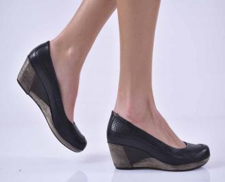Дамски ежедневни обувки  естествена кожа черни EOBUVKIBG