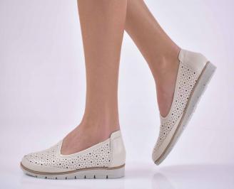 Дамски обувки равни  естествена кожа бежови EOBUVKIBG