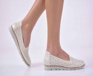 Дамски обувки равни  естествена кожа бежови EOBUVKIBG
