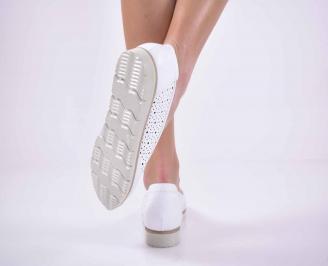 Дамски обувки равни естествена кожа бели EOBUVKIBG 3