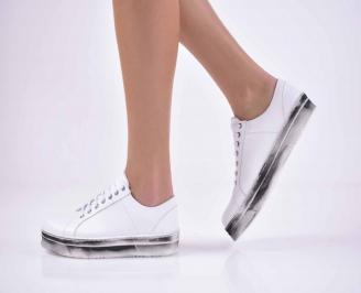 Дамски обувки  естествена кожа бели EOBUVKIBG