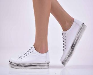 Дамски  спортни обувки  естествена кожа бели EOBUVKIBG
