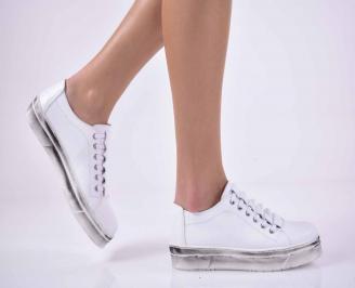 Дамски  спортни обувки  естествена кожа бели EOBUVKIBG