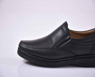 Мъжки ежедневни обувки естествена кожа черни EOBUVKIBG