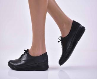 Дамски обувки равни естествена кожа черни EOBUVKIBG