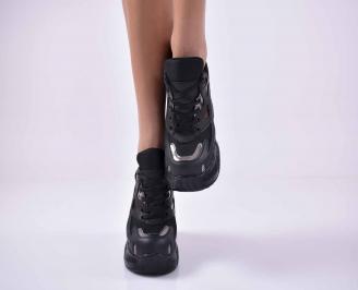 Дамски обувки на платформа черни EOBUVKIBG