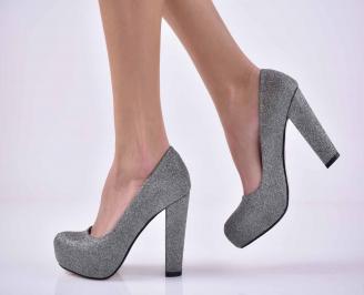Дамски елегантни обувки сребрист EOBUVKIBG