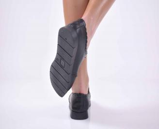 Дамски обувки естествена кожа черни EOBUVKIBG 3