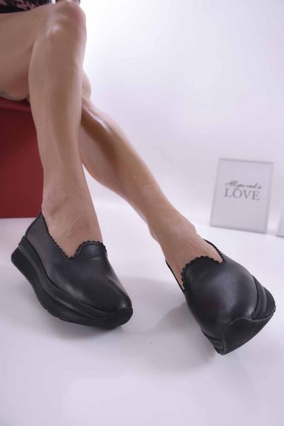 Дамски обувки естествена кожа черни EOBUVKIBG