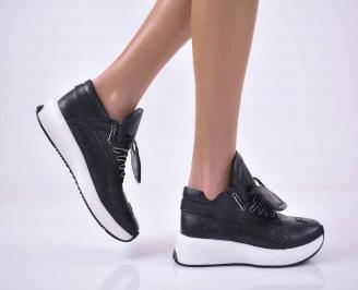 Дамски обувки естествена кожа черни  EOBUVKIBG